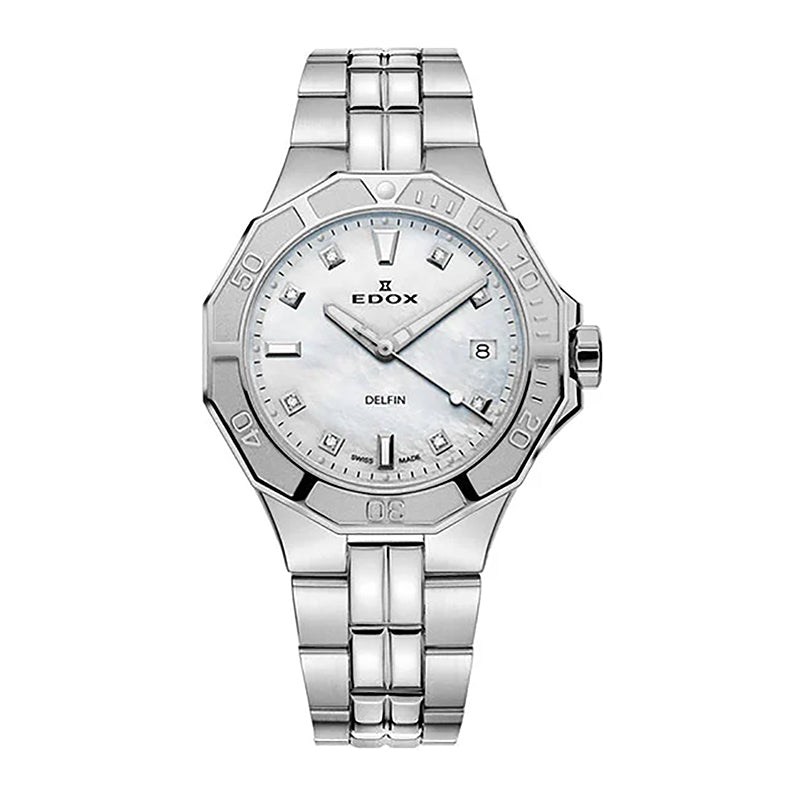 Edox Delfin Women's MoP Diamond-set Watch