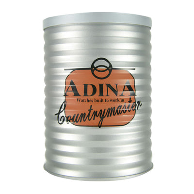 Adina Gents 100m Country Master Stainless Steel Watch with Black Dial