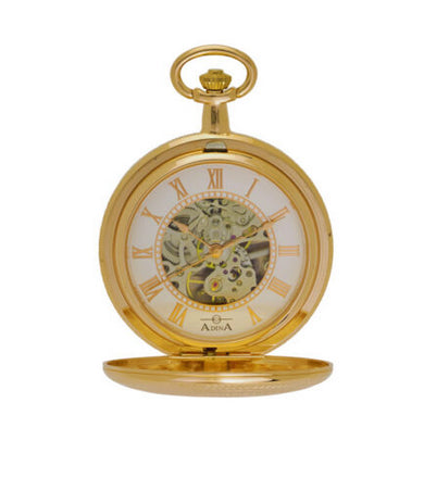 Gold Plated Double Hunter Mechanism Pocket Watch