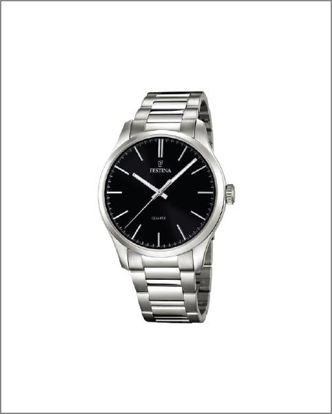 Festina Classics Collection Silver Bracelet Black Dial Men's Watch