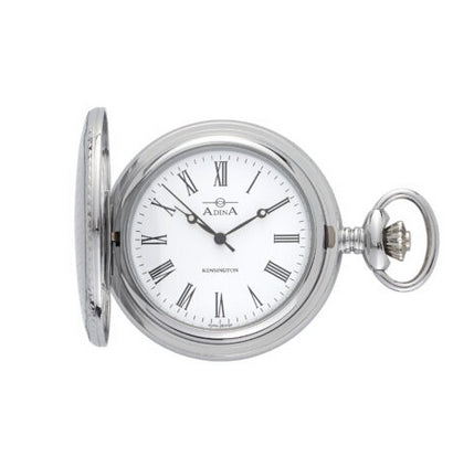 Stainless Steel Pocket Watch with Shield Design