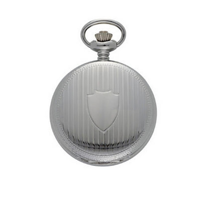 Stainless Steel Pocket Watch with Shield Design