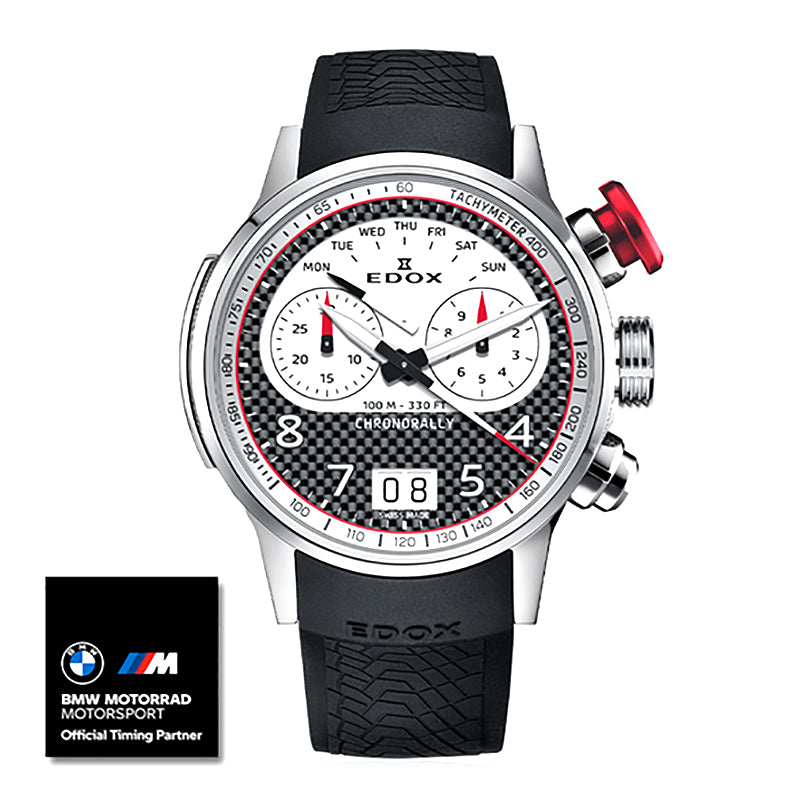 Edox Chronorally Black & White Limited Edition BMW Racing Watch