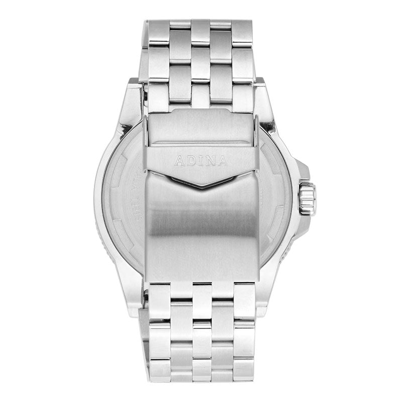 Adina Gents Amphibian Stainless Steel Dive Watch with Light Blue Dial