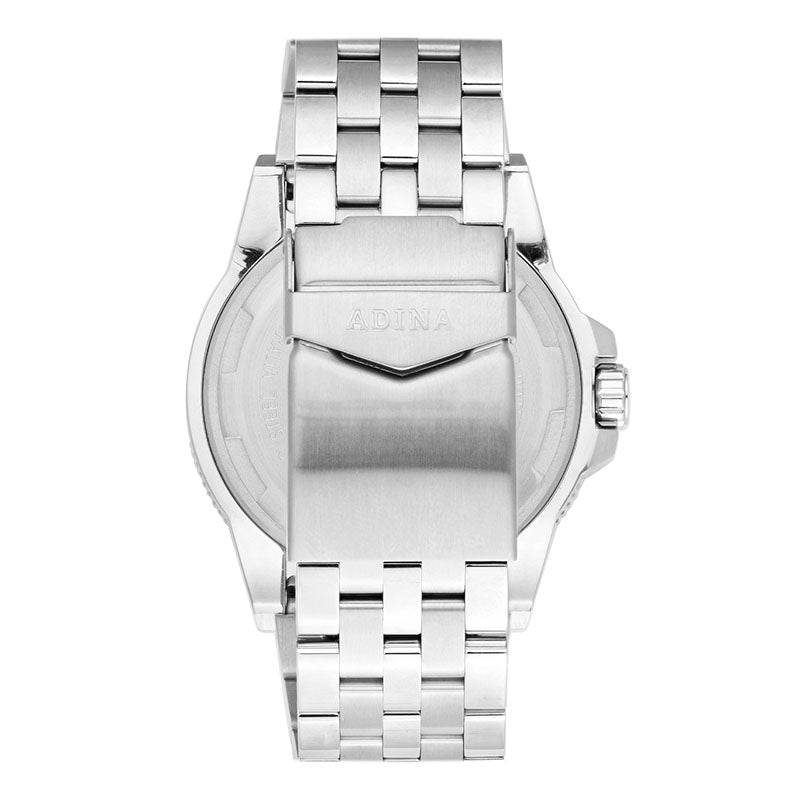 Adina Gents Amphibian Stainless Steel Dive Watch with Orange Dial