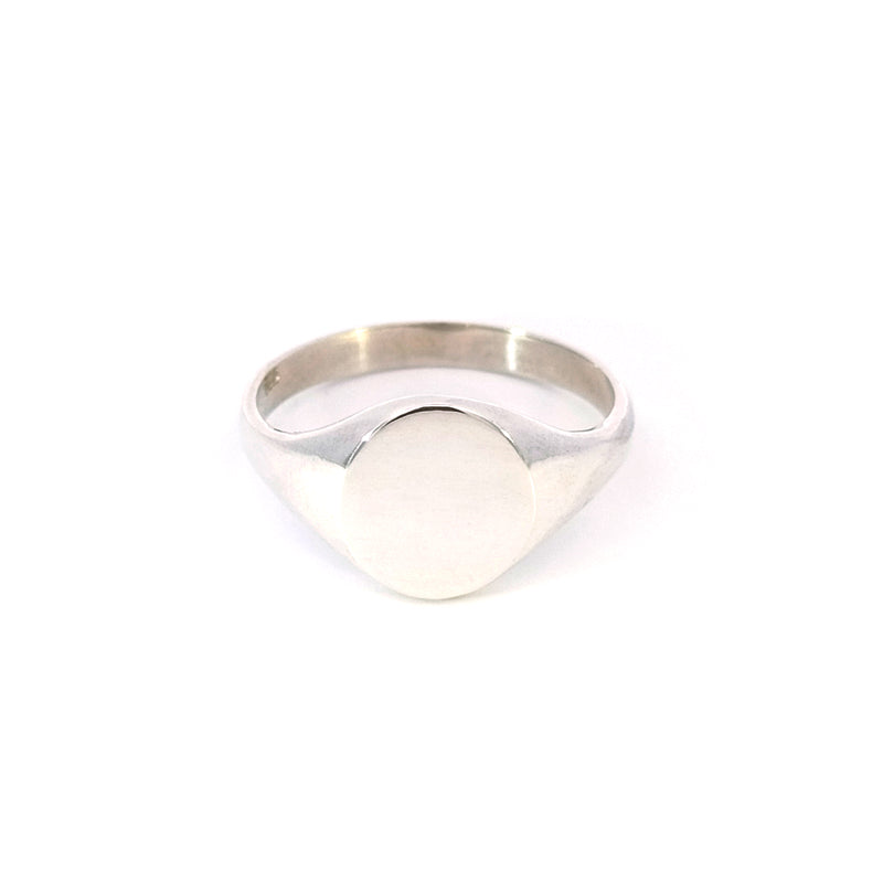 Sterling Silver Engravable Round Signet Ring