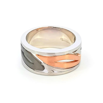 Sterling Silver Rhodium & Rose Gold-plated Ring