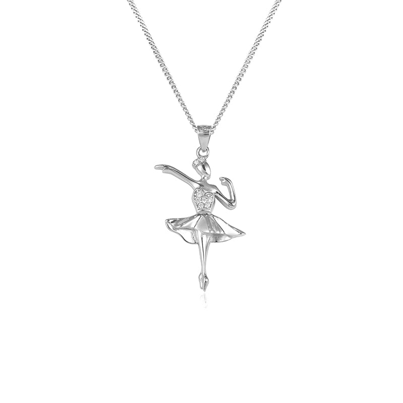 Pendentif ballerine en argent sterling