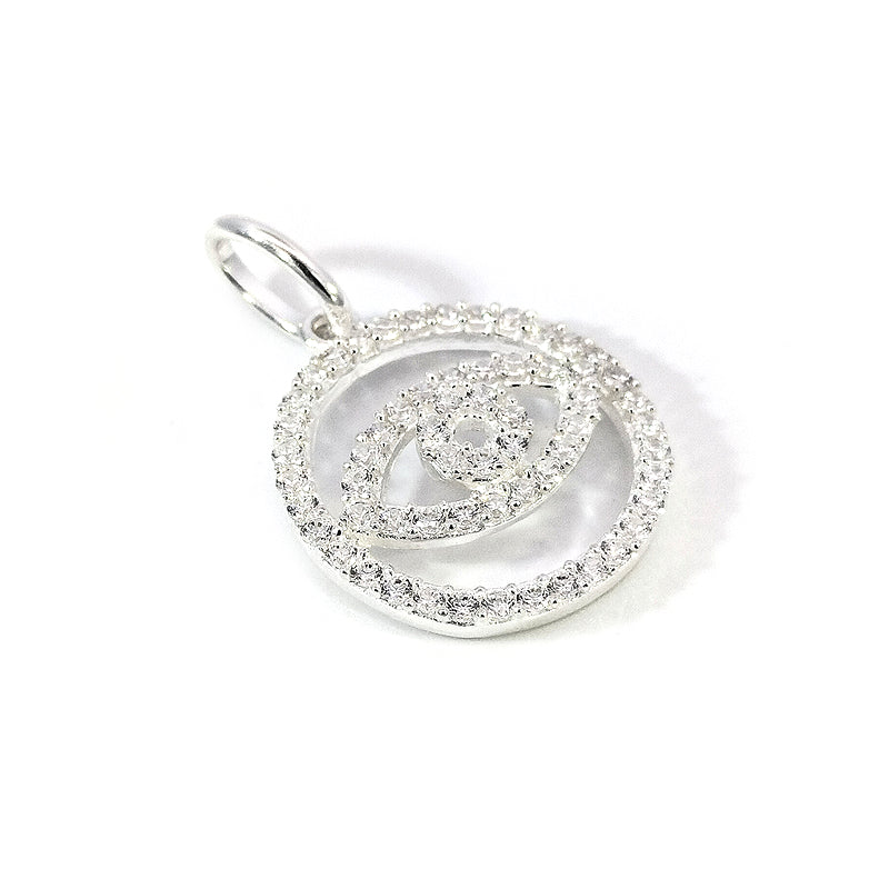 Sterling Silver CZ-set Evil Eye Pendant