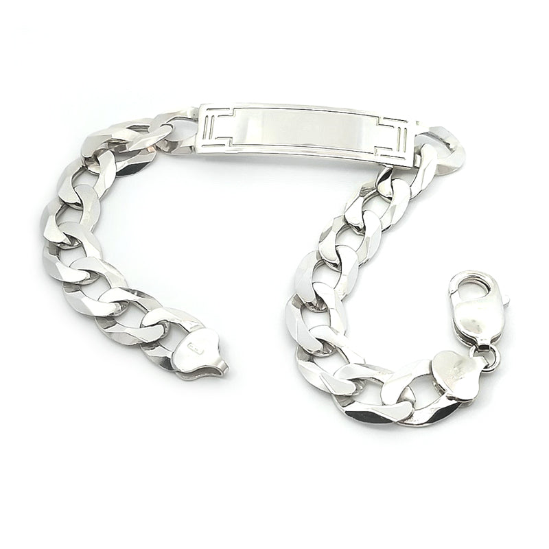 Bracelet d'identification en argent sterling 11 mm x 23 cm