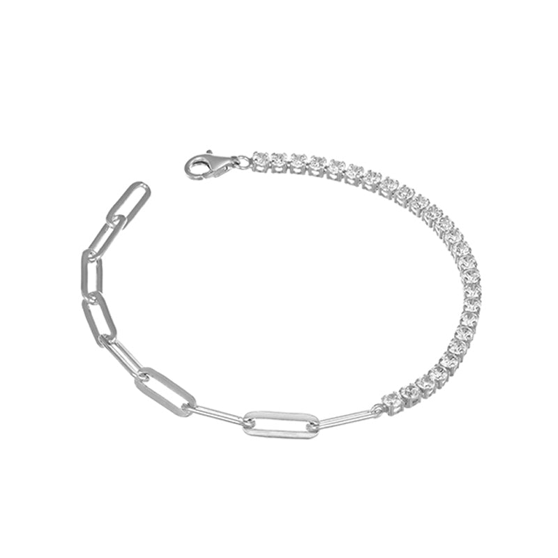 Sterling Tennis CZ-set and Paperlink Bracelet