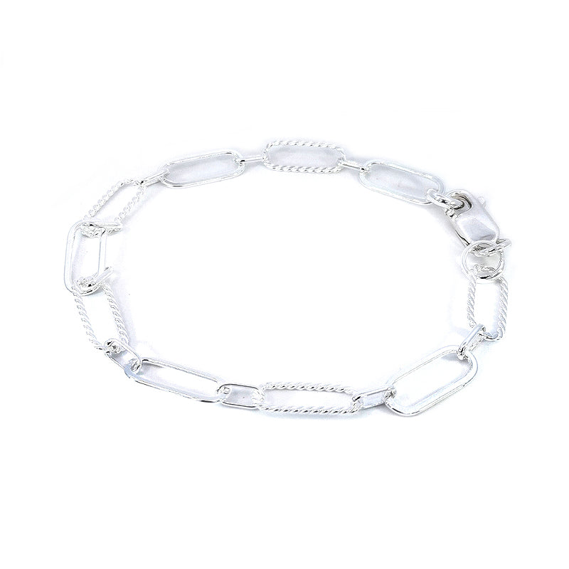 Sterling Silver Fancy Paperlink Link Bracelet