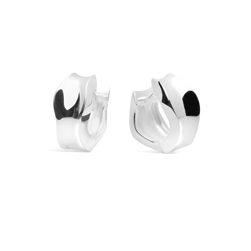 Sterling Silver Ebb Tide Huggie Earrings by Daniel Bentley