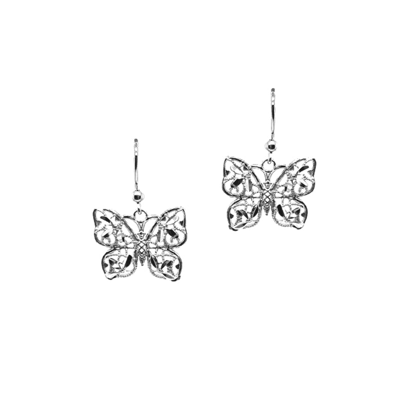 Boucles d'oreilles papillon en argent sterling