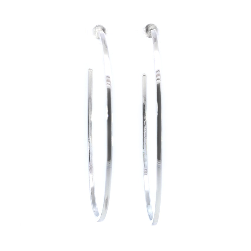 Boucles d'oreilles à tige en argent sterling avec demi-créoles ovales