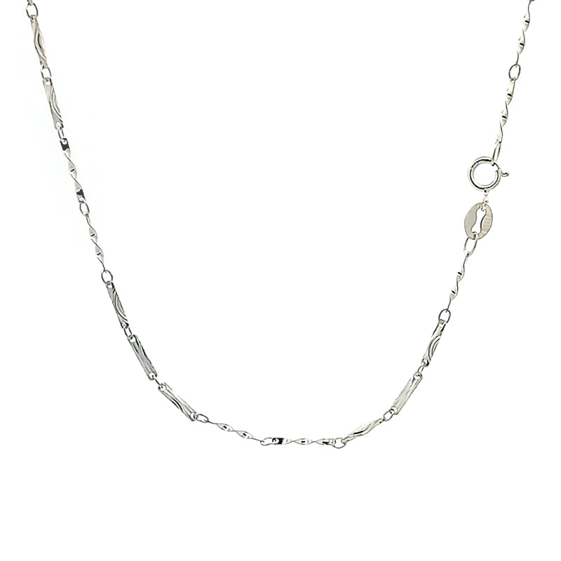 Sterling Silver 3+2 Mixed Long Bar Chain 45cm