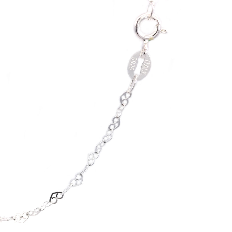 Collier fantaisie en argent sterling avec maillons en forme de cœur