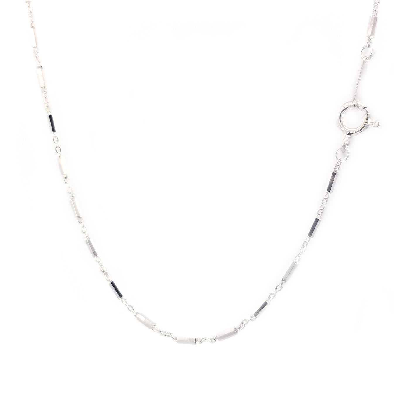 Collana con barra e maglie in argento sterling