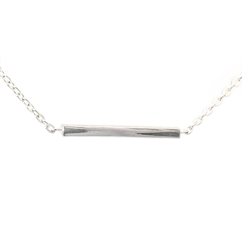 Collana in argento sterling con barra massiccia