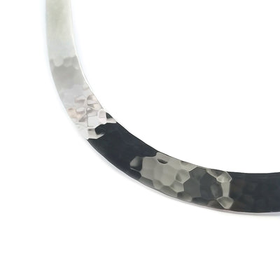 Sterling Silver Hammered & Tapered Fitted Collar