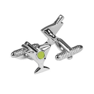 Martini Glass with Olive Cufflinks
