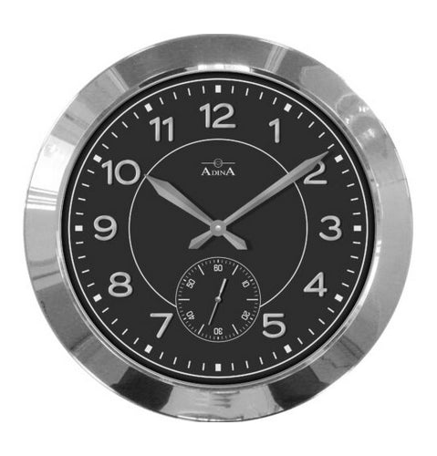 Silver Wall Clock 60cm