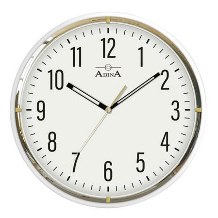 Adina Clock Gold Case, White Face