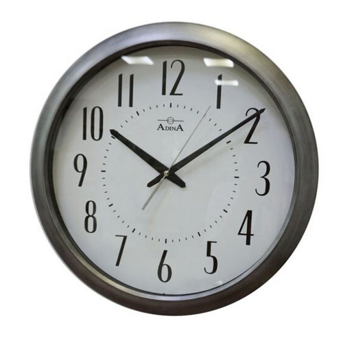 Adina Silver Wall Clock with White Face