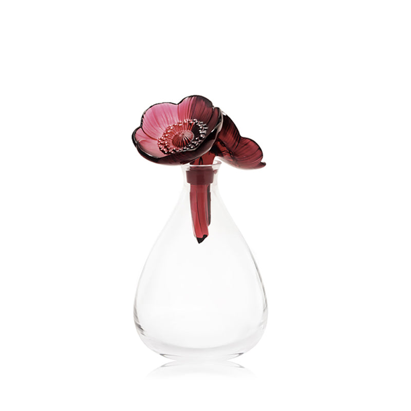 Lalique 2 Anemones Crystal Decanter