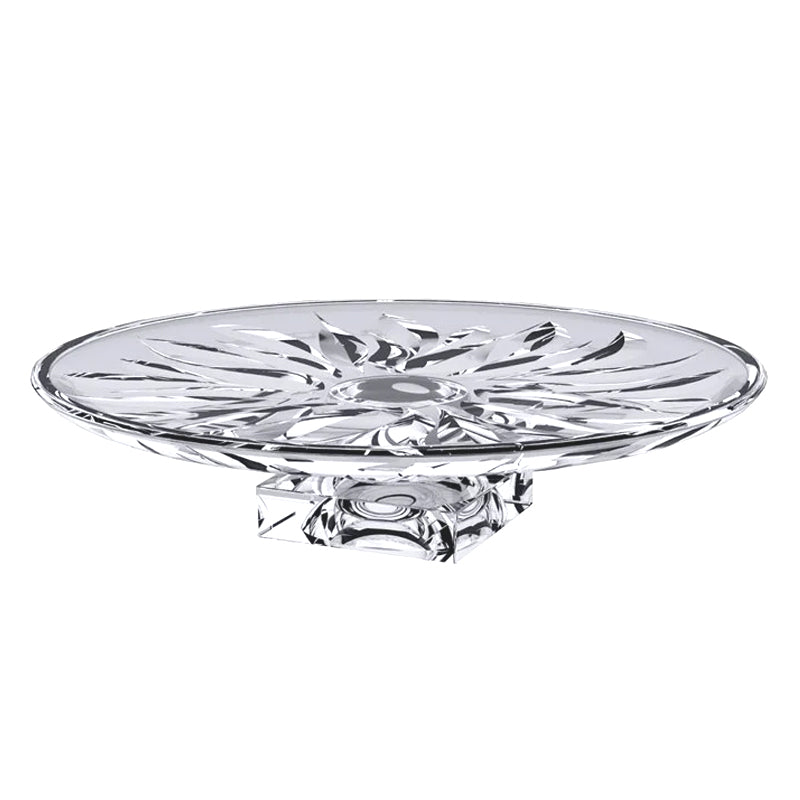 Crystal Flame Footed Cake Plate