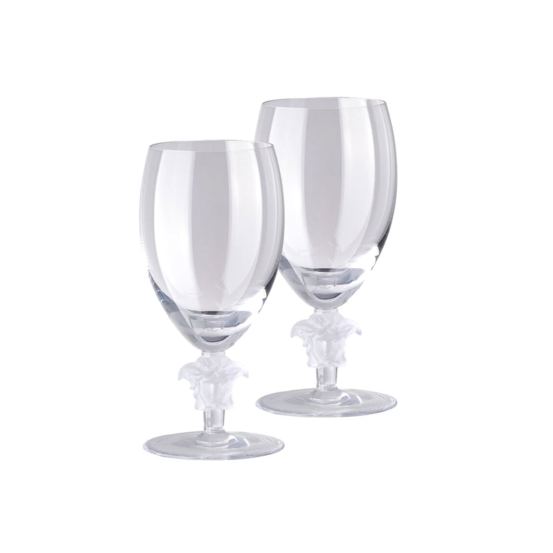 Versace Medusa Lumiere 2nd Edition White Wine Glasses - Pair