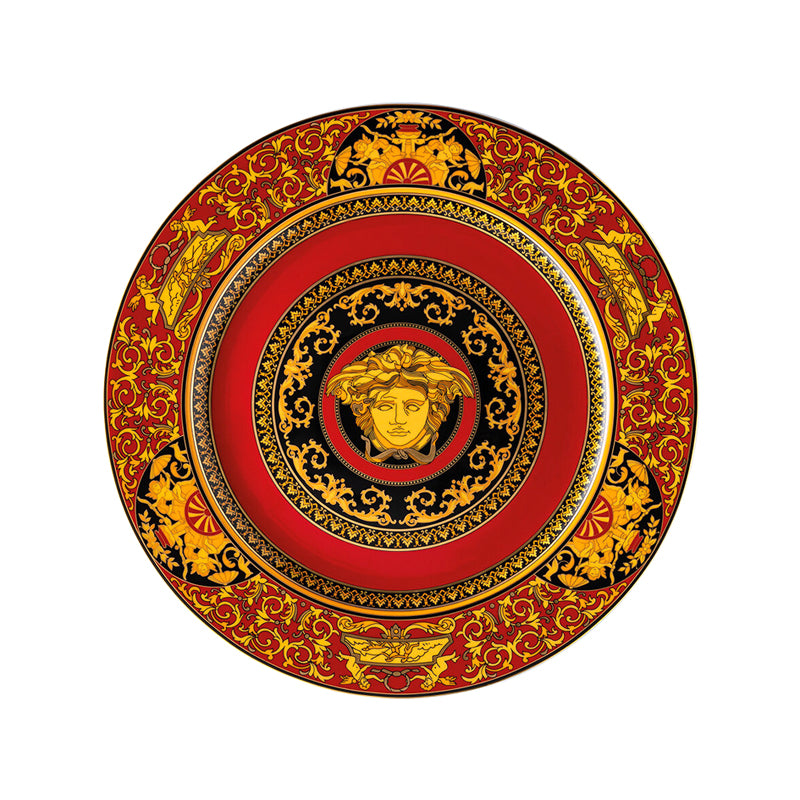 Assiette de présentation rouge Medusa de Versace