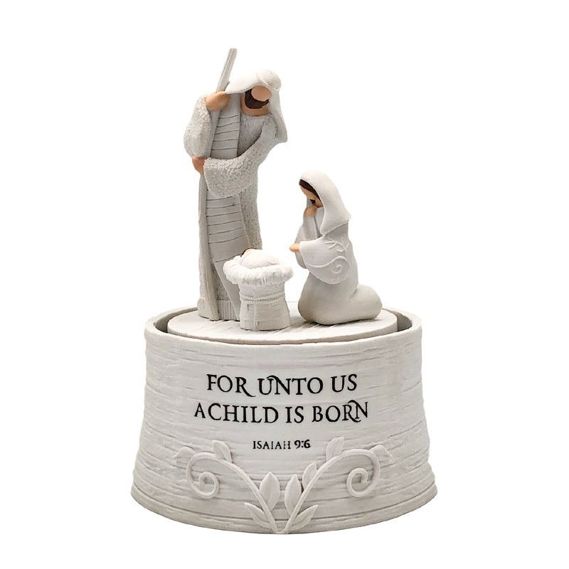 Holy Family Round Musical Nativity - Plays "Silent Night"