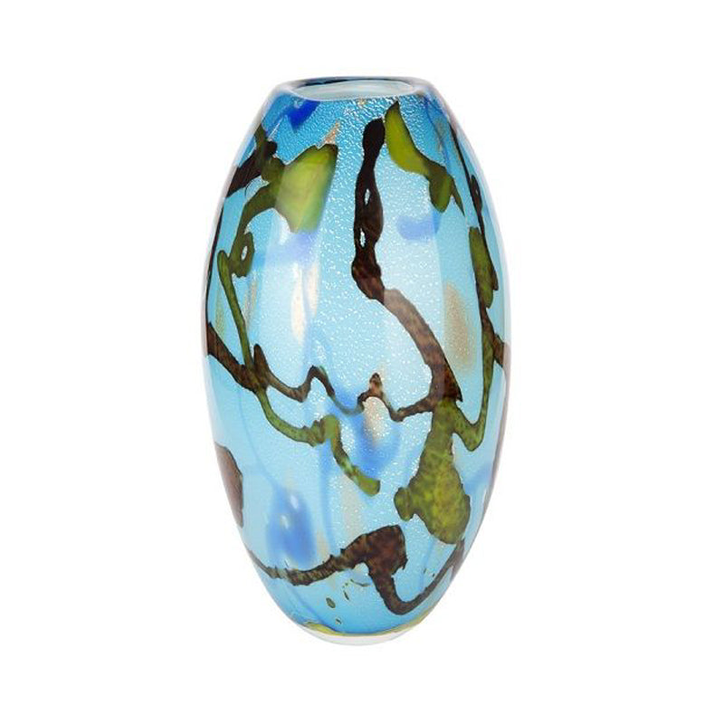 Coloured Glass BLUE Vase 36.5cm x 18.5cm