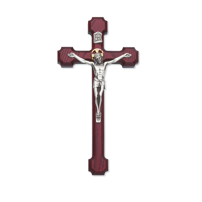 Cherry Stained Crucifix 25cm