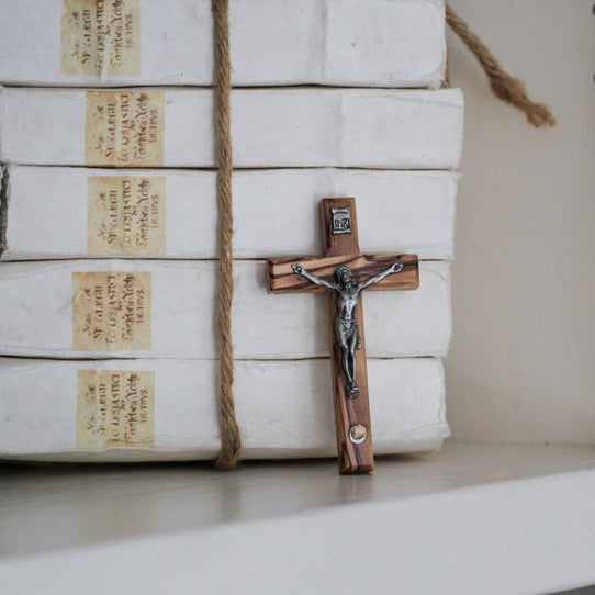 Bethlehem Olive Wood & Stone Crucifix