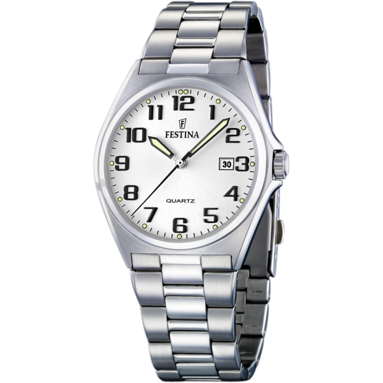 FESTINA MEN'S SILVER CLASSICS STAINLESS STEEL WATCH BRACELET F16374/9