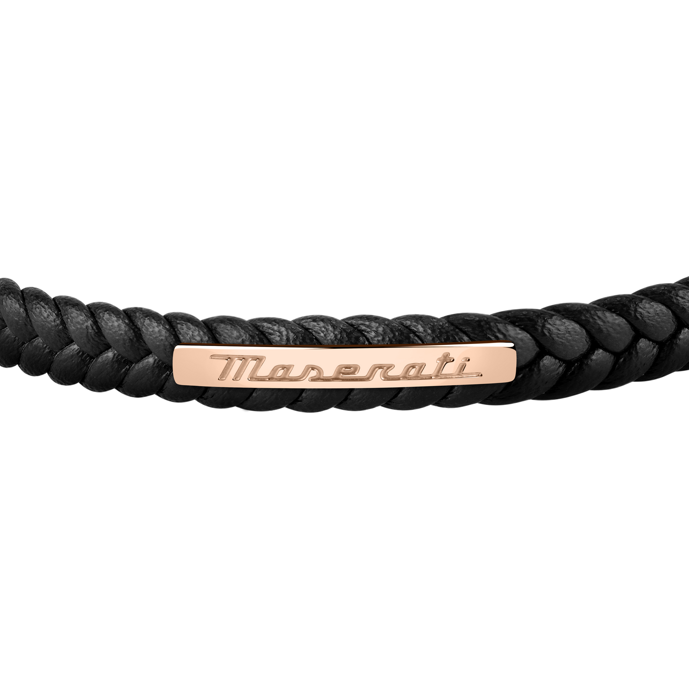 Maserati Black with Rose Gold Recycled Leather 225mm Bracelet