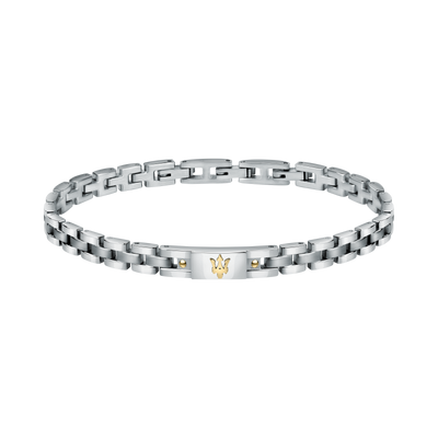 Maserati Stainless Steel Trident 22cm Bracelet