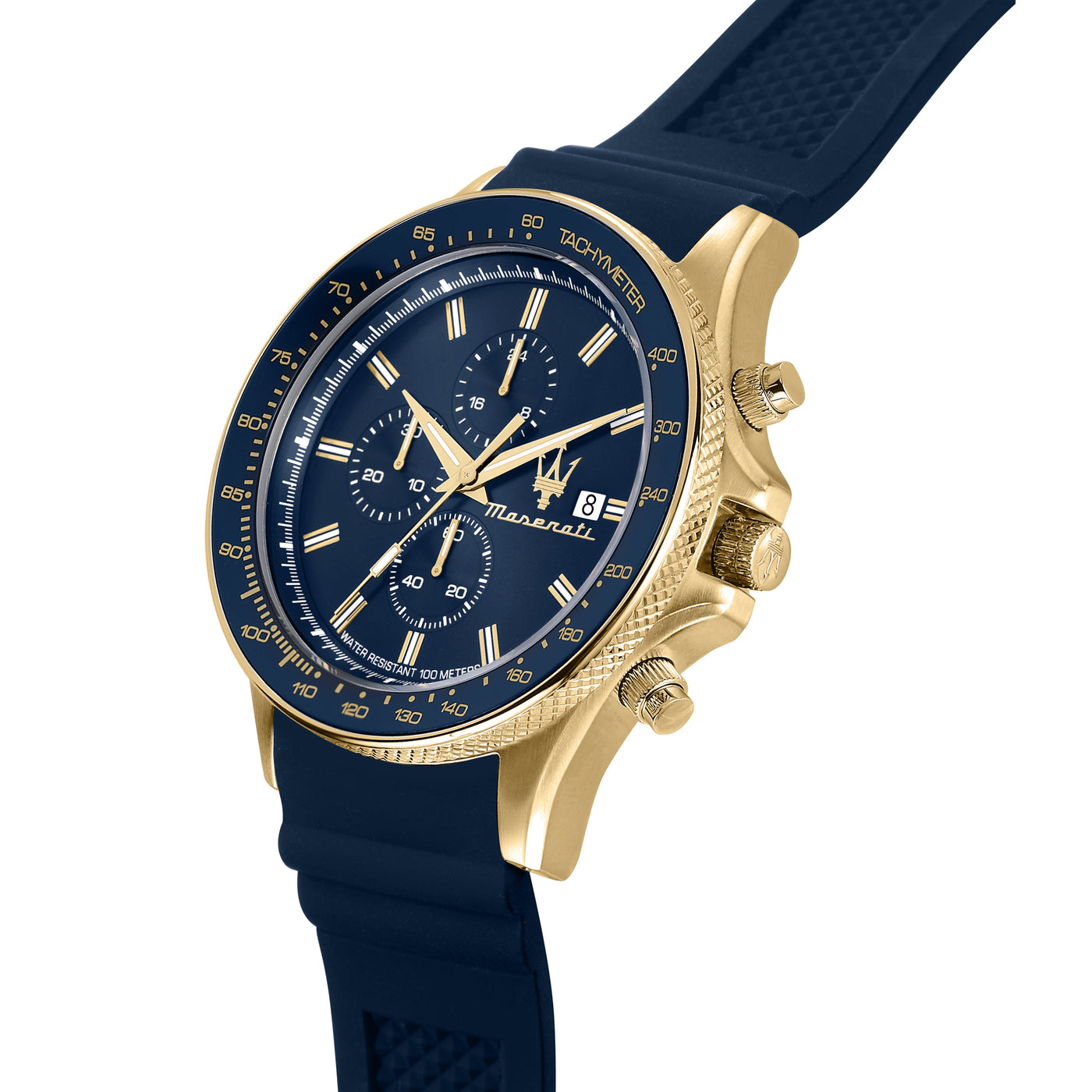 Maserati Sfida 44mm Blue Gold Chronograph Watch