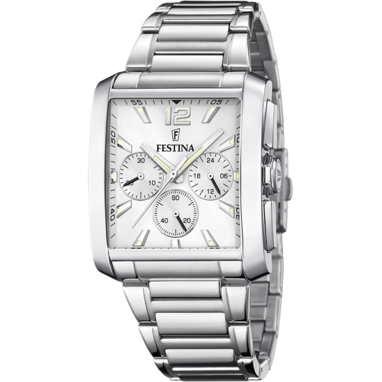 FESTINA MEN'S GREY SILVER 316L STAINLESS STEEL WATCH BRACELET F20635/1