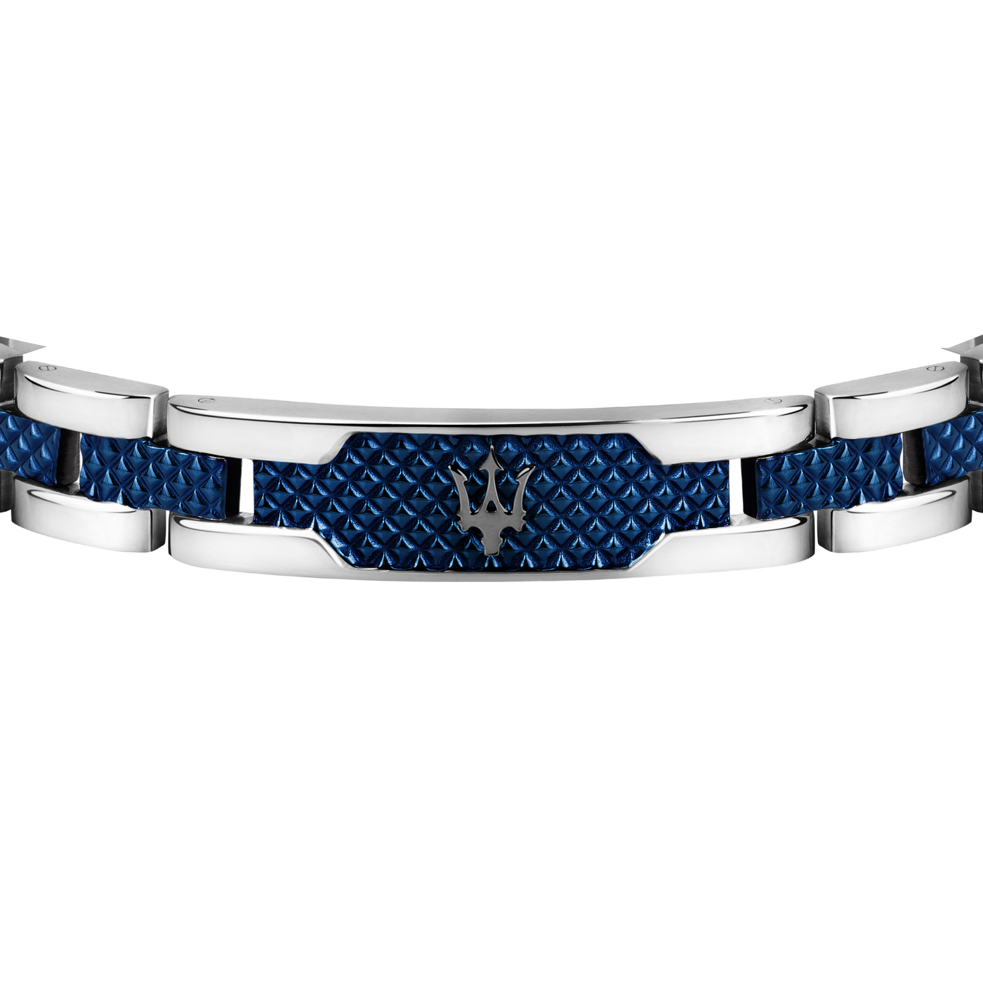 Maserati Dark Gunmetal and Blue Stainless Steel Bracelet