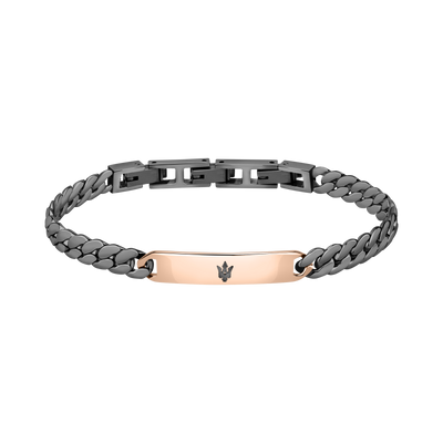 Maserati Gunmetal and Rose Gold Tag 22cm Bracelet