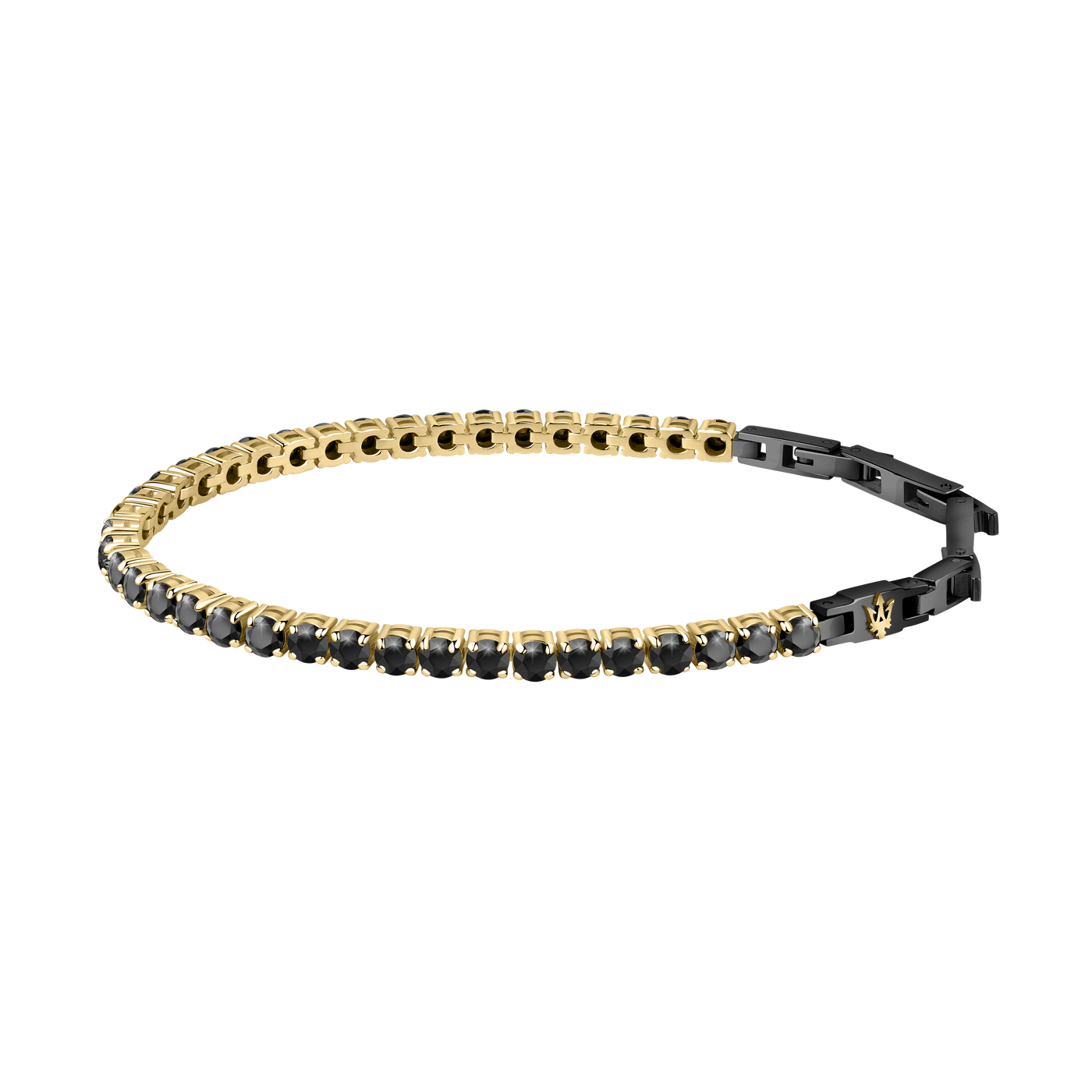 Maserati Gold Black Cubic Zirconia 22cm Bracelet