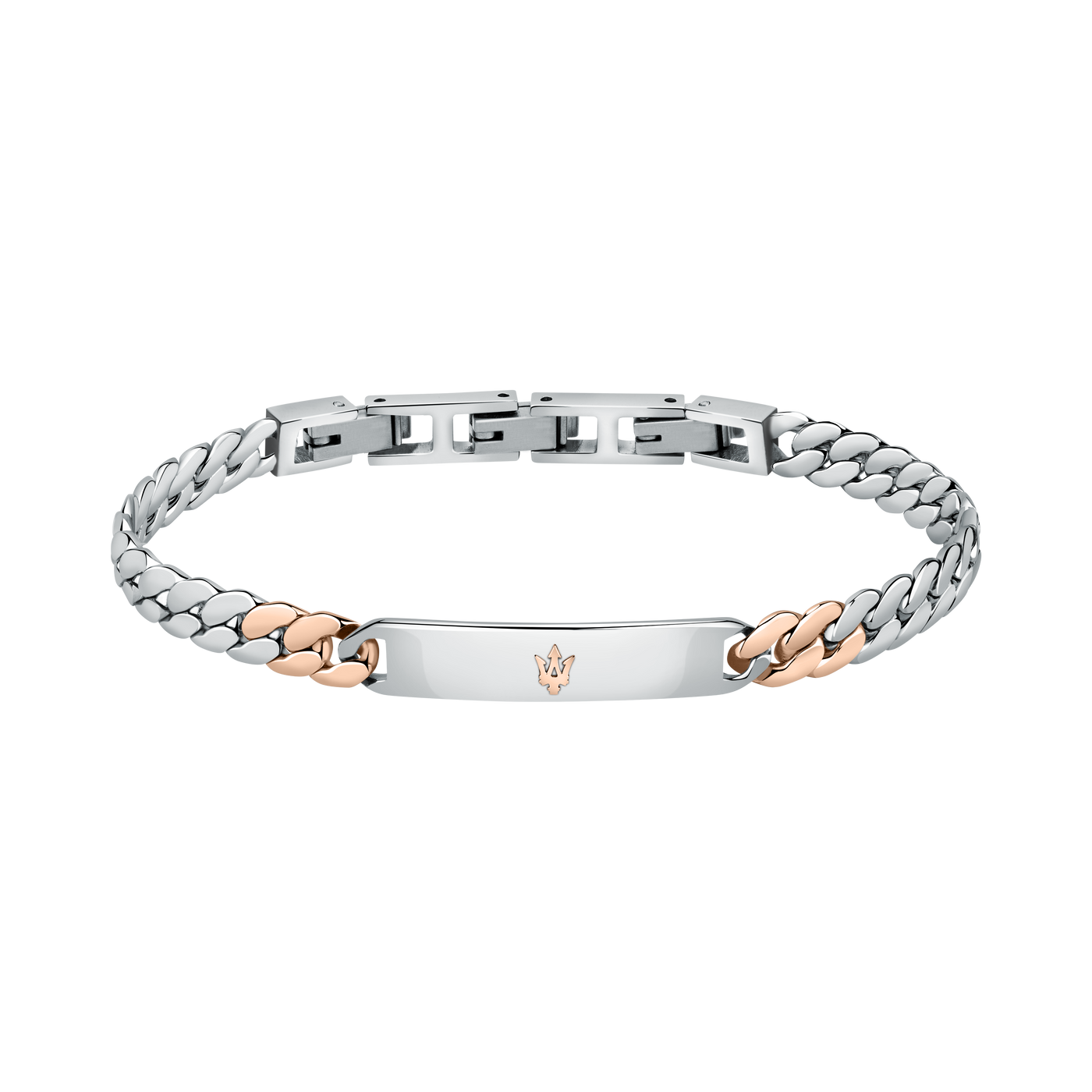 Maserati Silver with Rose Gold Accent 22cm Bracelet