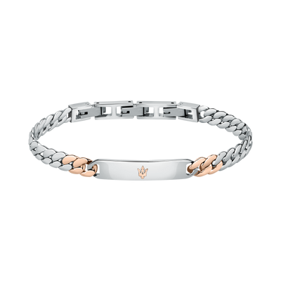 Maserati Silver with Rose Gold Accent 22cm Bracelet