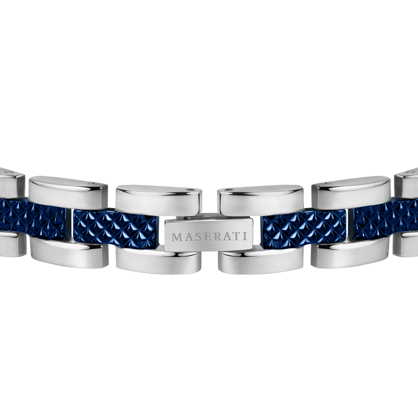 Maserati Dark Gunmetal and Blue Stainless Steel Bracelet