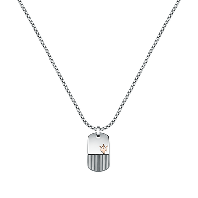 Maserati Silver and Rose Gold 60cm Pendant