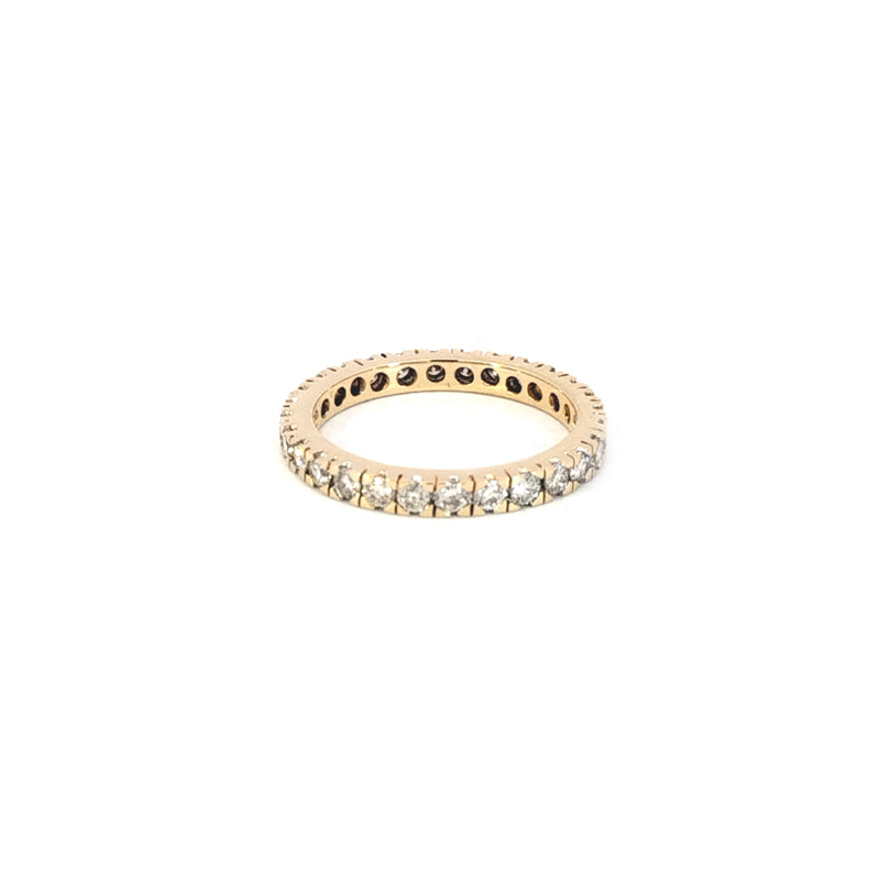 18ct Yellow Gold Square Claw Set Diamond Full Eternity Ring TDW=0.90ct J/Si