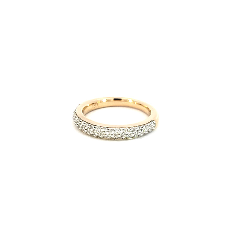 18ct Yellow Gold Pave Set Wedder TDW=0.27ct J/Si